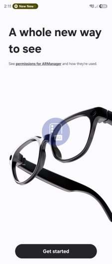 Screenshots from the Samsung Galaxy Glasses Manager app