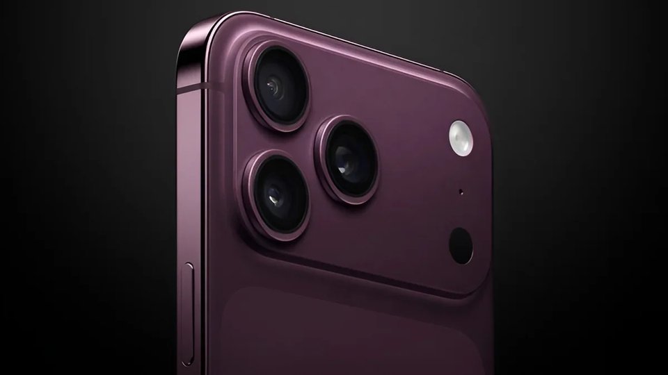Render of iPhone 18 Pro in Dark Cherry Color