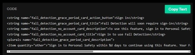Lines of code inside the Pixel Watch app