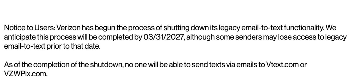 Verizon Email to Text Feature