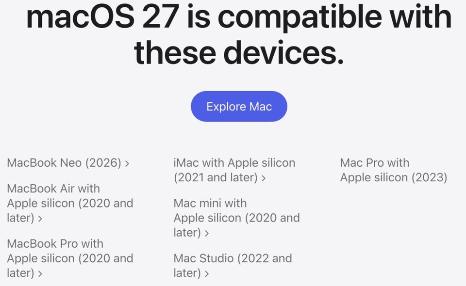 Apple's iOS 27, iPadOS 27, macOS 27, and watchOS 27 support list is here