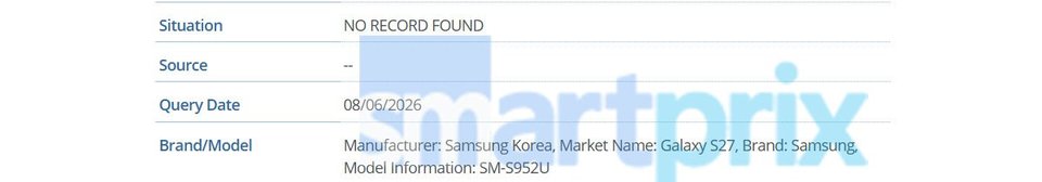 Samsung Galaxy S27 surfaces for the first time