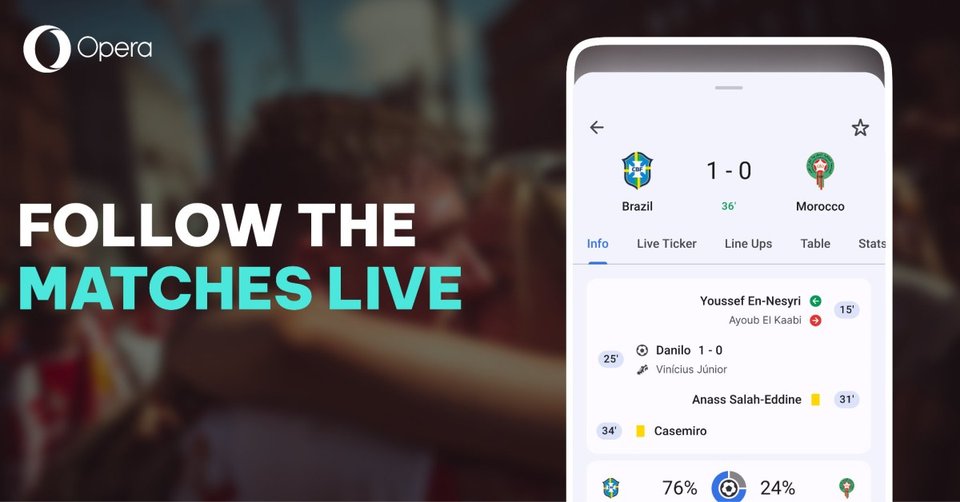 Opera for Android updated with a new start page and football hub