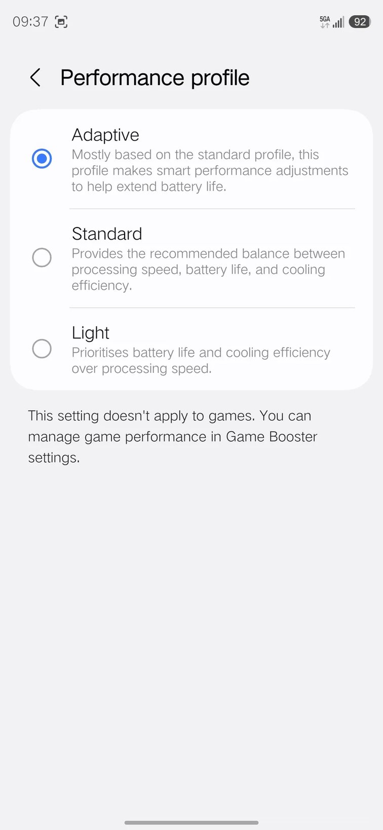 Galaxy S26 Adaptive Performance