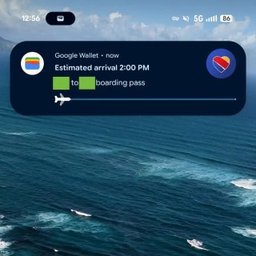 Google Wallet flight tracking