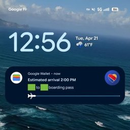 Google Wallet flight tracking