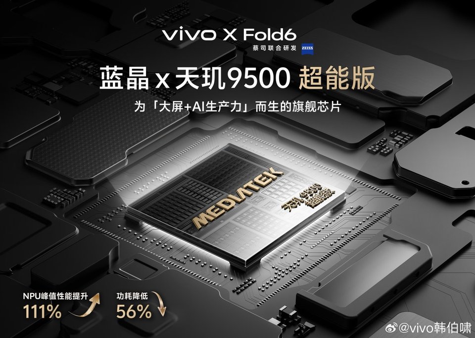 vivo X Fold6 confirmed to feature a special edition Dimensity 9500 SoC