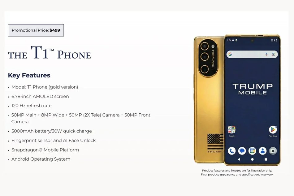 T1 Phone specifications