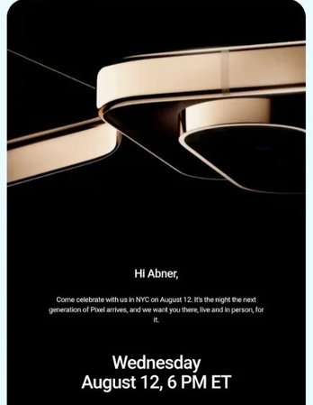 Official invitation to the Made By Google event