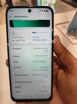 Realme 16T live image (left) and box (right)
