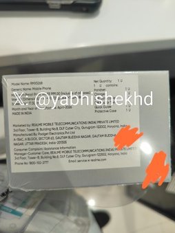 Realme 16T live image (left) and box (right)