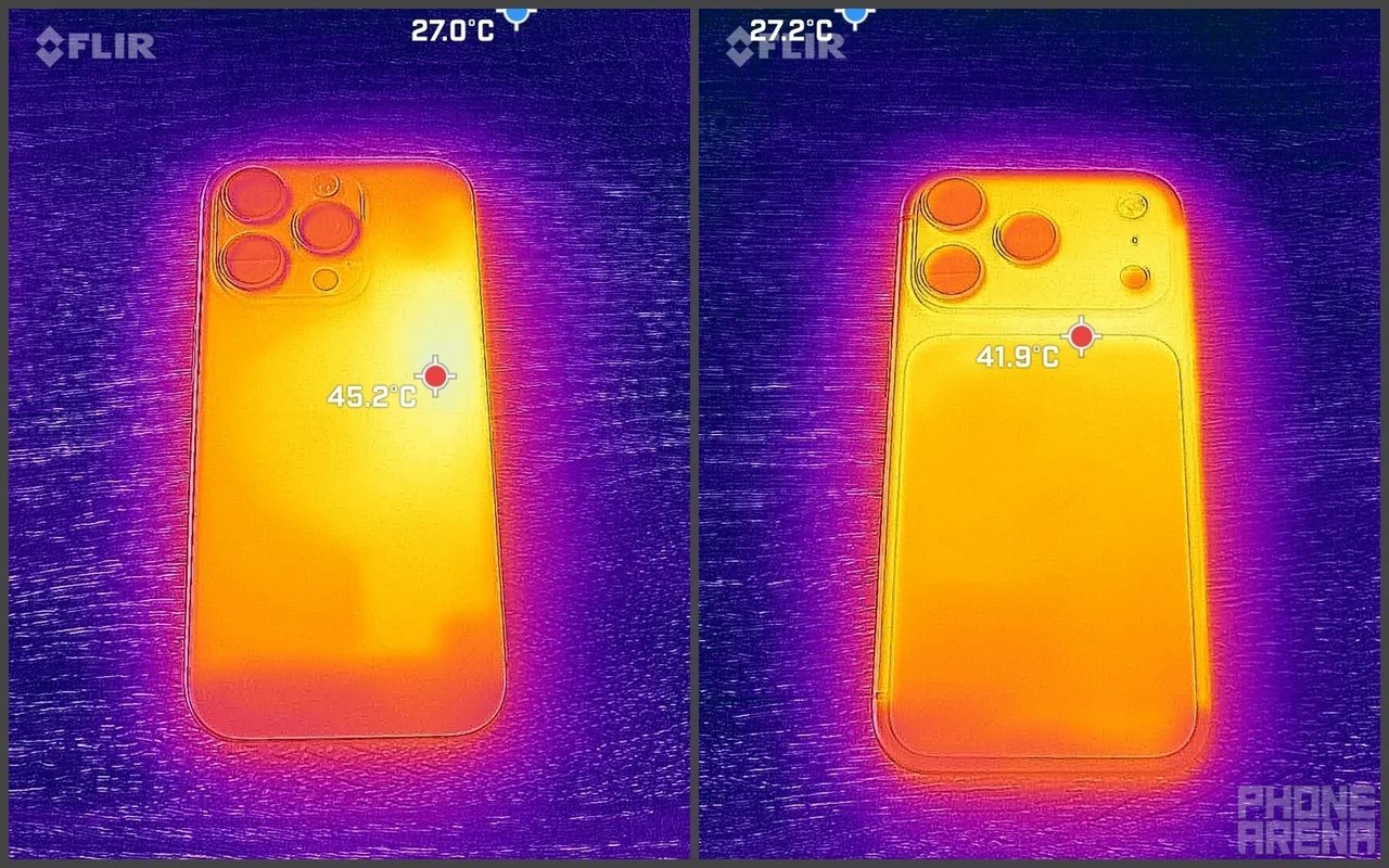 Thermal comparison between iPhone models