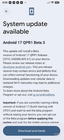 Google releases Android 17 QPR1 Beta 3