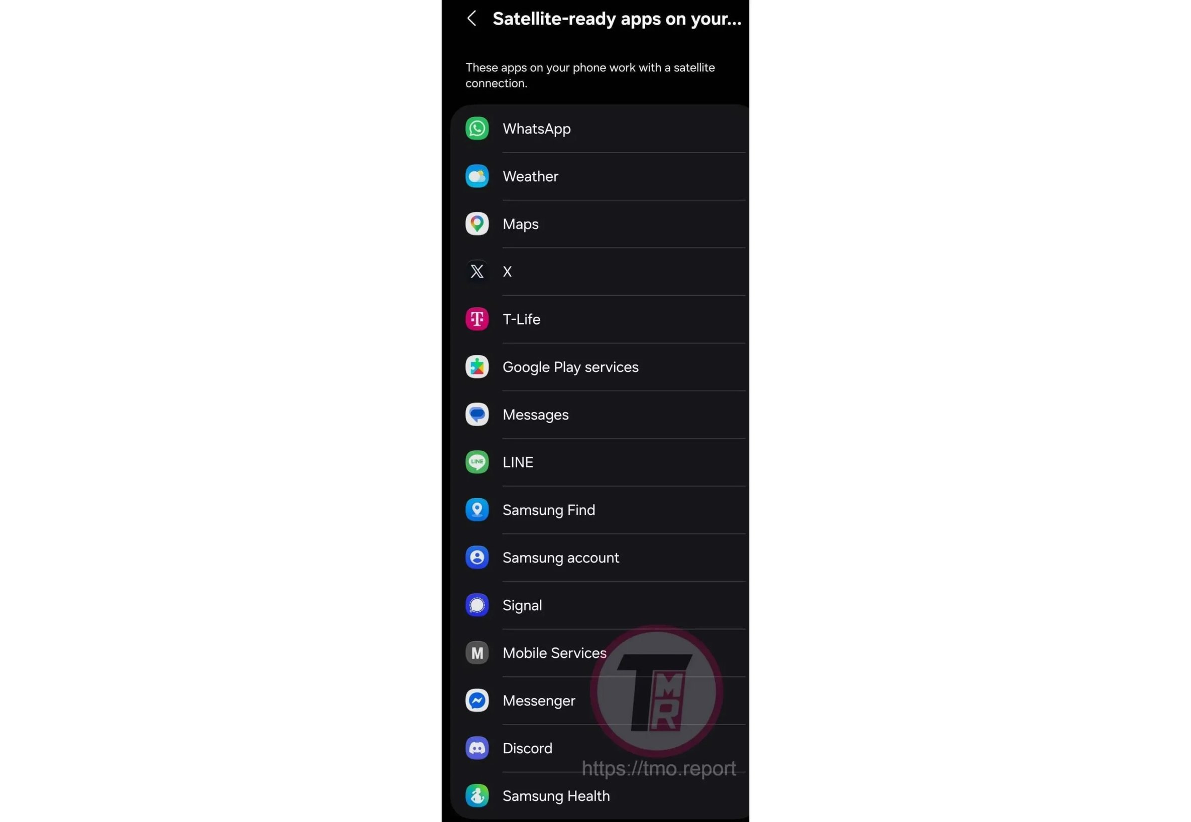 T-Satellite expands the list of supported apps.