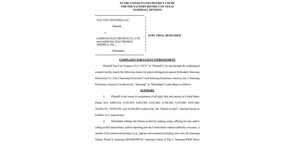 Samsung gets sued by another patent troll trying to make a quick buck