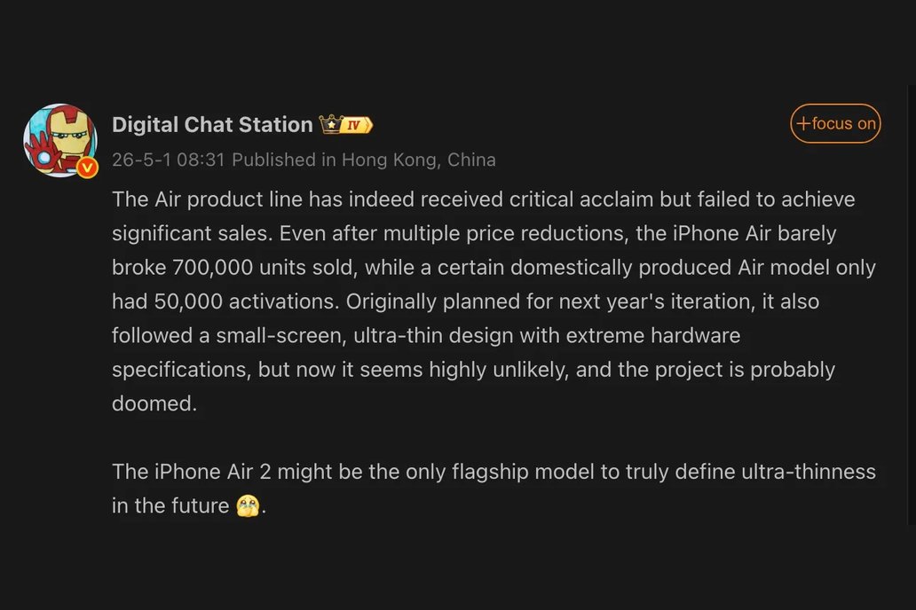 Leaked Weibo post