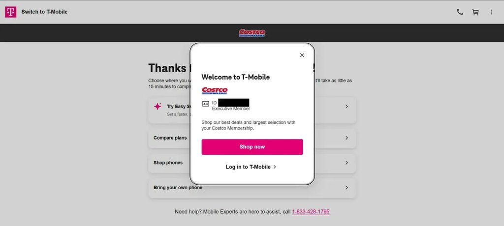 Linking T-Mobile and Costco Accounts