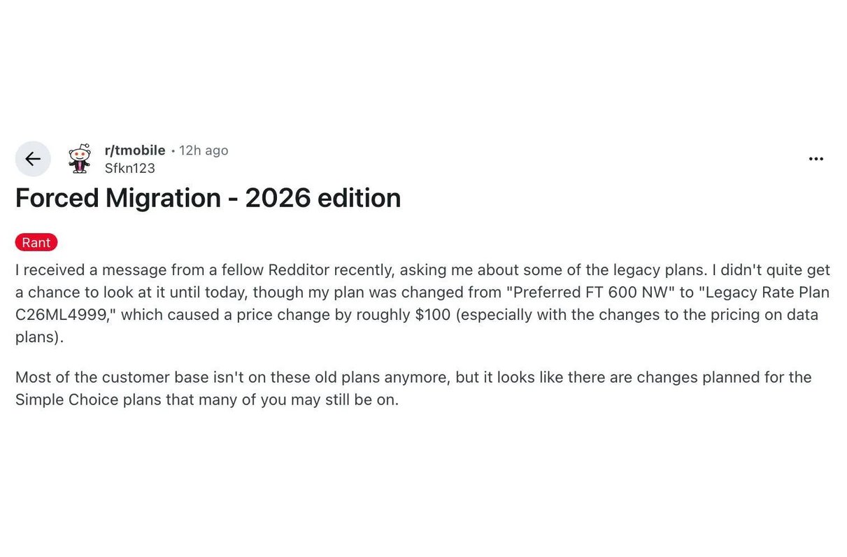 T-Mobile wants customers to give up old plans.