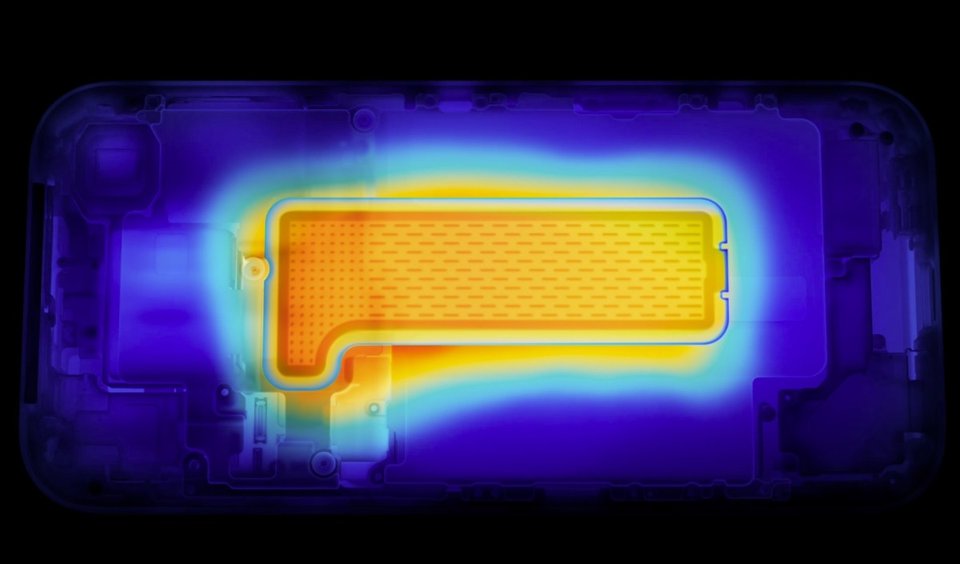 Vapor chamber on the iPhone 17 Pro