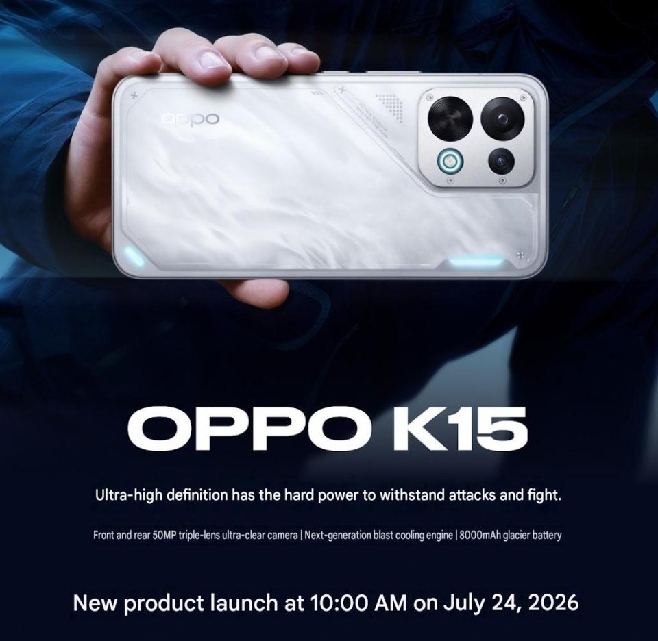 Oppo K15 to launch next week with an 8,000mAh battery, in-built cooling fan