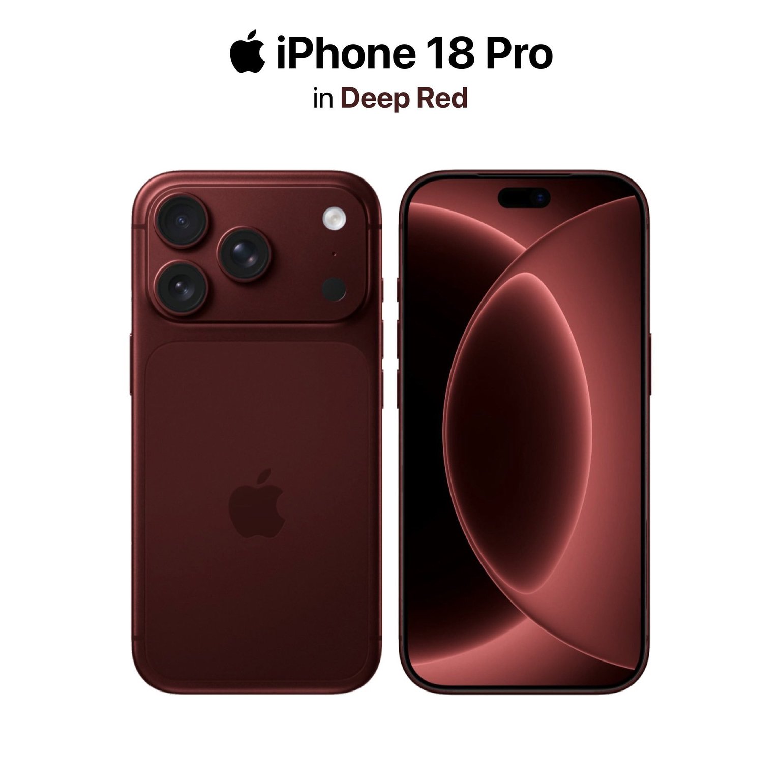 iPhone 18 Pro in red color rendering