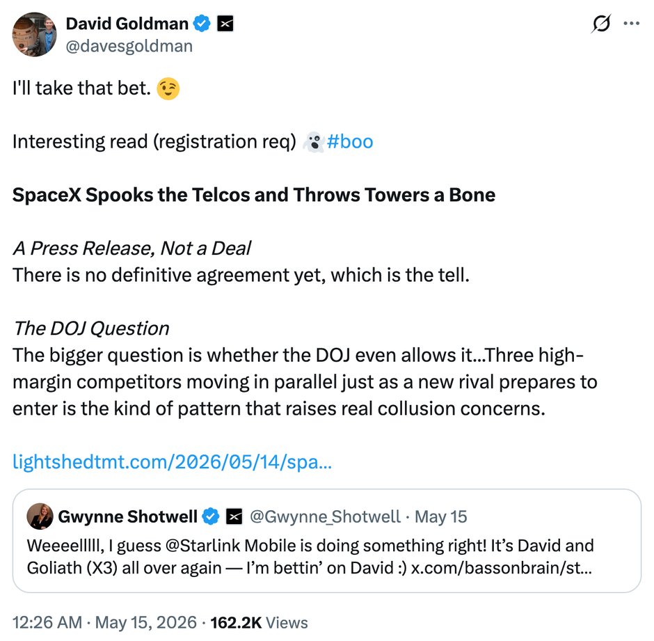 Do the Big Three want to corner SpaceX?