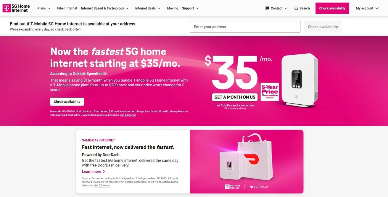 T-Mobile 5G Home internet plans