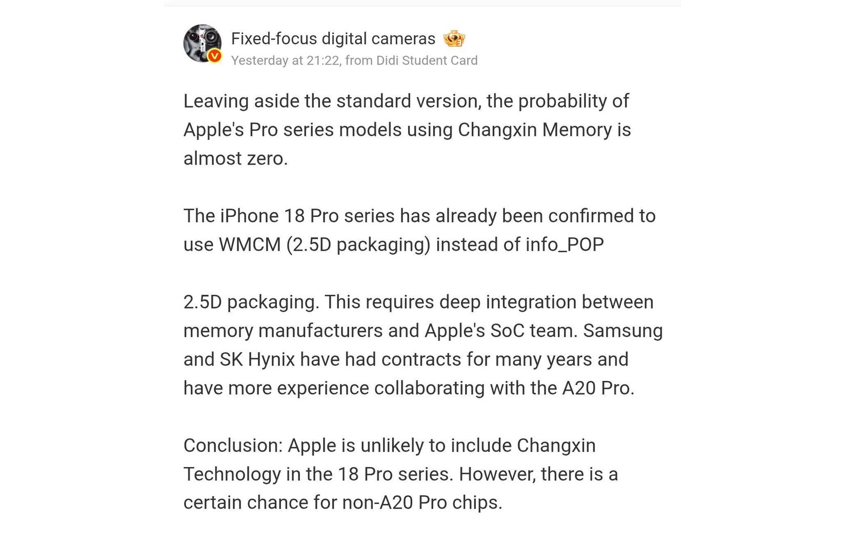 Technical challenges with iPhone 18 Pro hardware