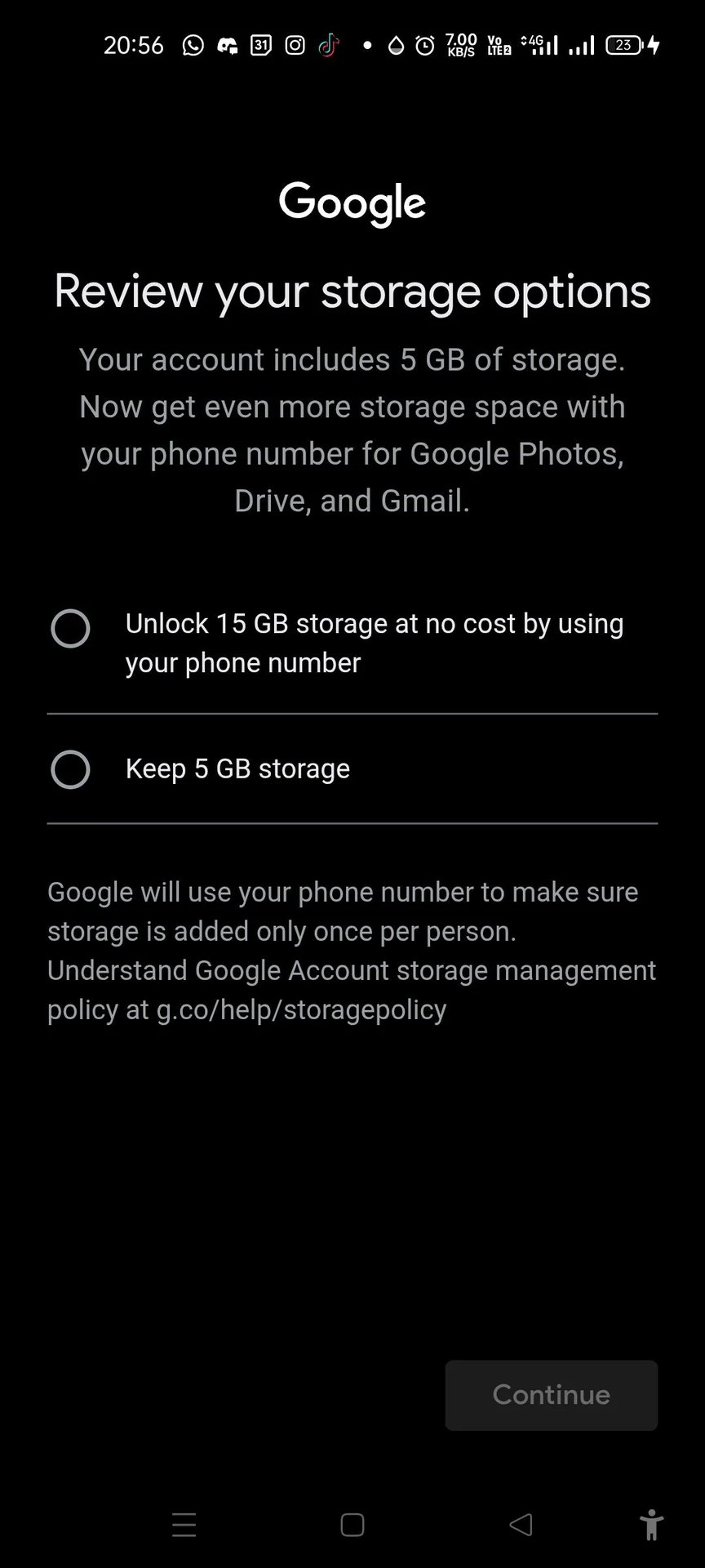 Gmail Storage Limit
