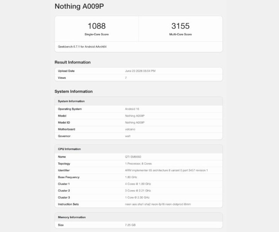 Nothing Phone (4b) spotted on Geekbench ahead of launch