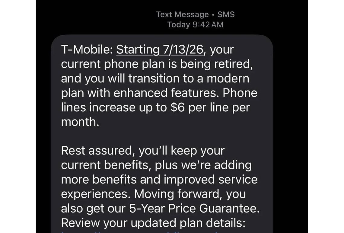 T-Mobile price increase announcement