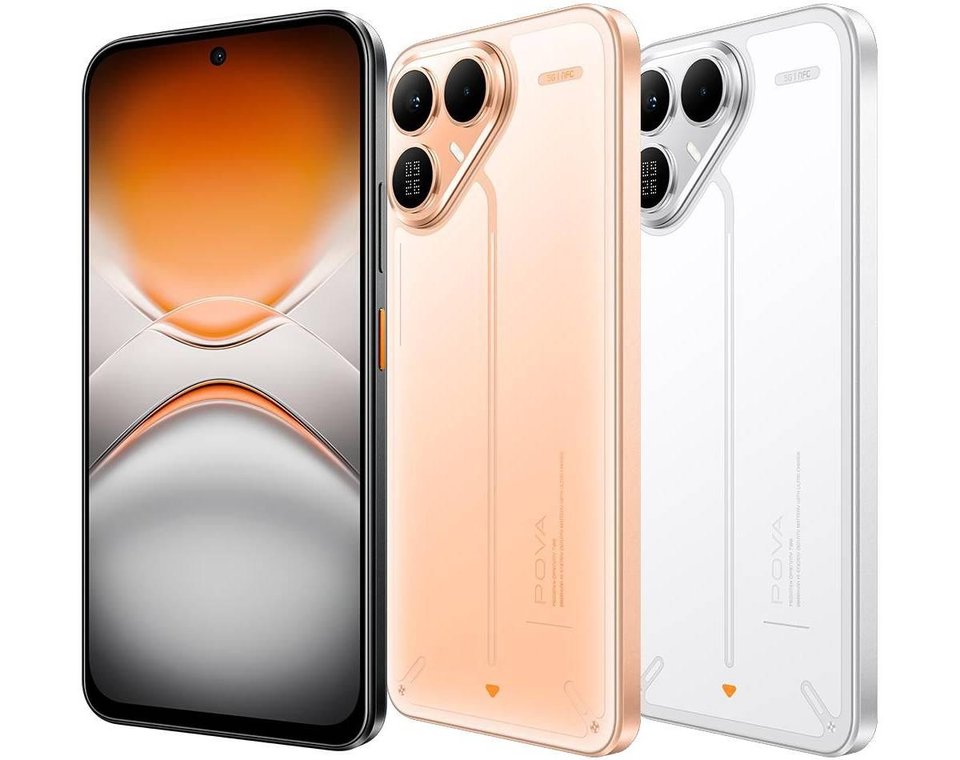 The new Tecno Pova 8 boasts an 8,000mAh battery, Alive Matrix Display on its back