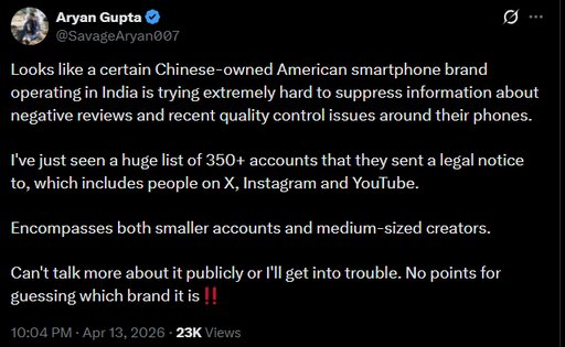 Aryan Gupta's post on X