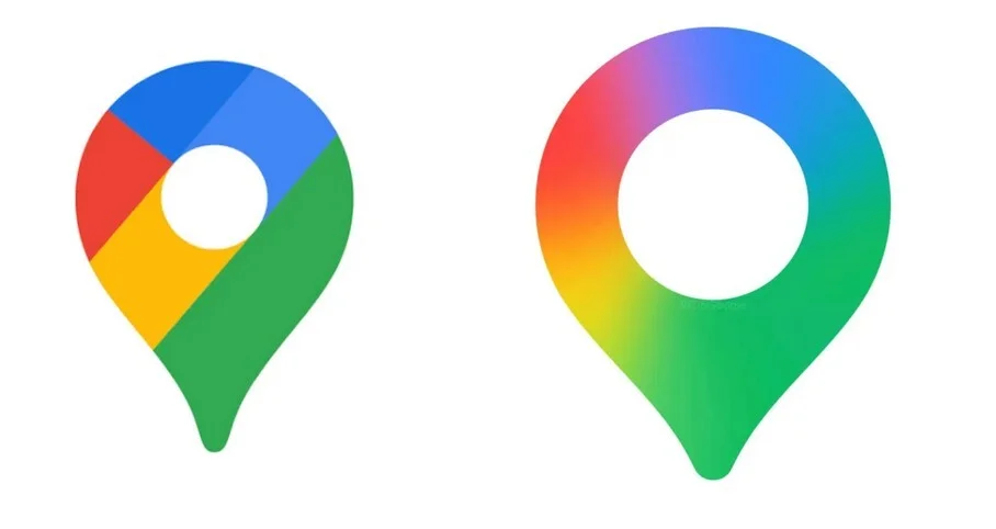 Old and New Google Maps Icon Comparison