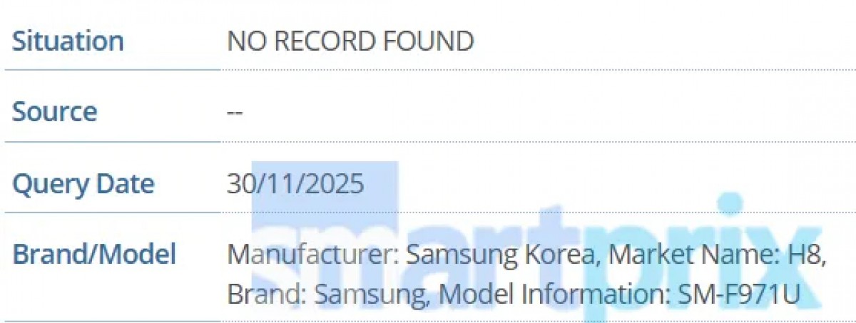 Samsung Galaxy Z Fold8, Z Flip8 and a new third model spotted on IMEI database