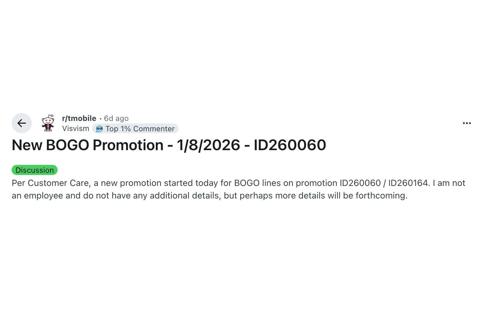 T-Mobile Free Line Offer