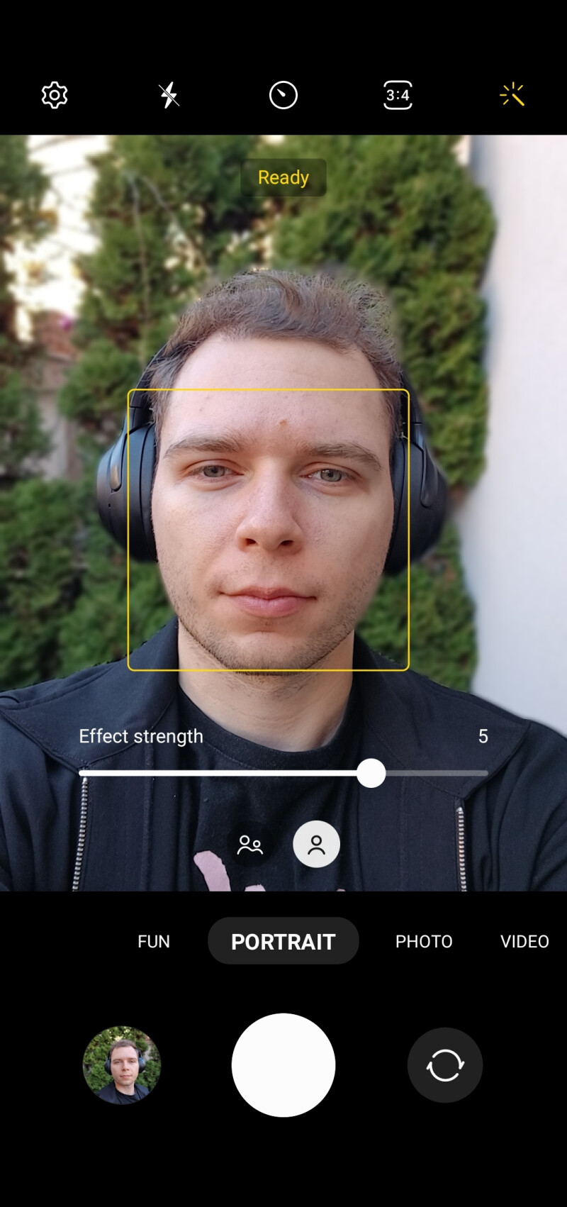 Adjustable blur effect in Portrait Mode