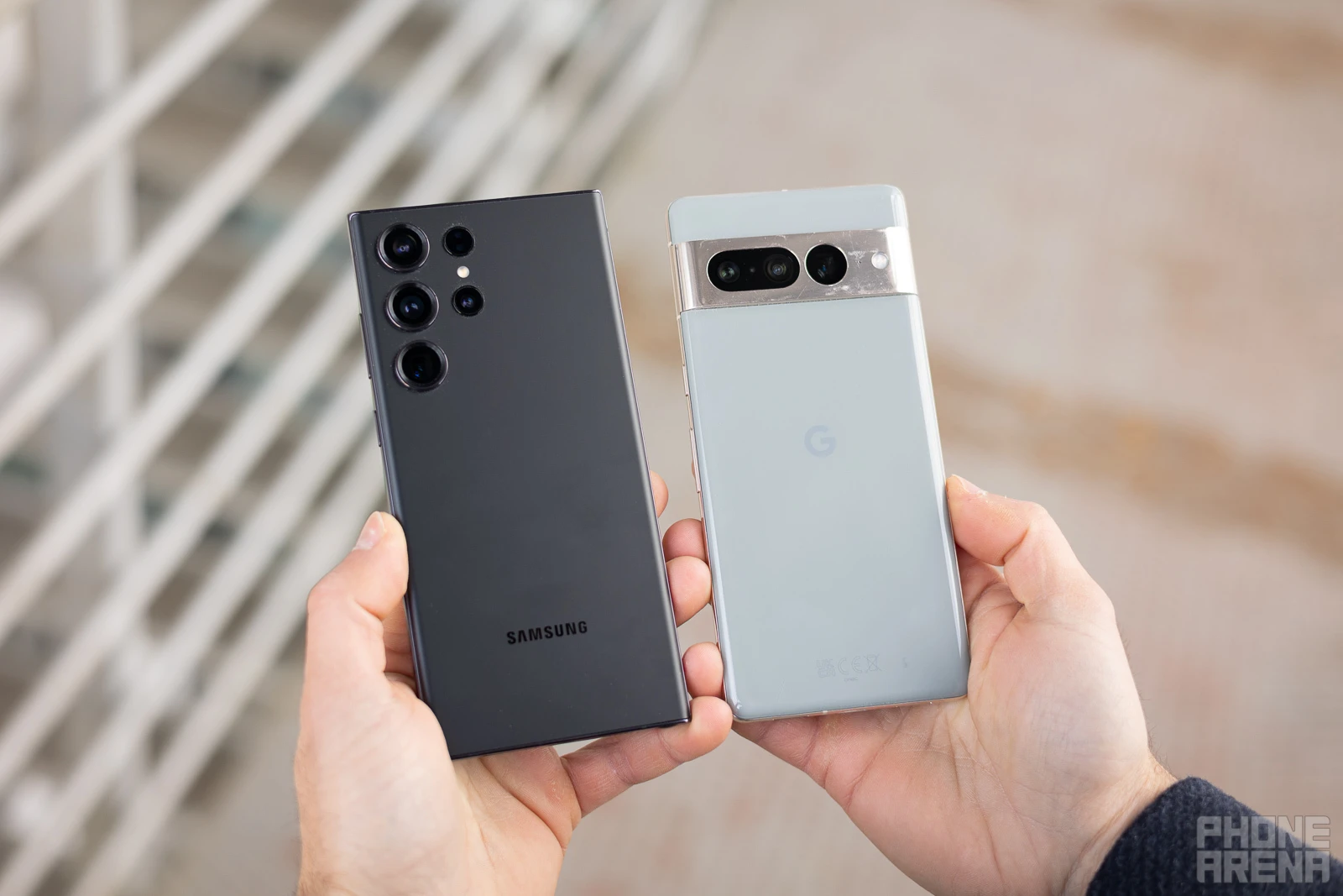 (Image Credit - PhoneArena) The S23 Ultra is bigger and heavier than the Pixel 7 Pro - Samsung Galaxy S23 Ultra vs Google Pixel 7 Pro: the battle of Androids