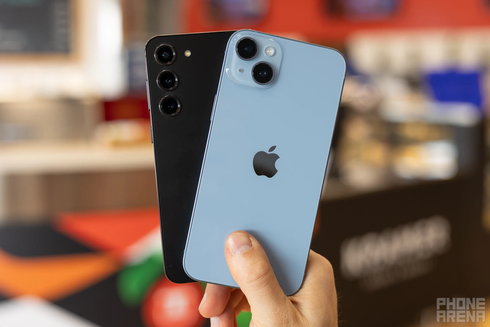 Galaxy S23 Plus (left) and iPhone 14 Plus (right) - Galaxy S23 Plus vs iPhone 14 Plus: Which one's a plus and which one's a minus?