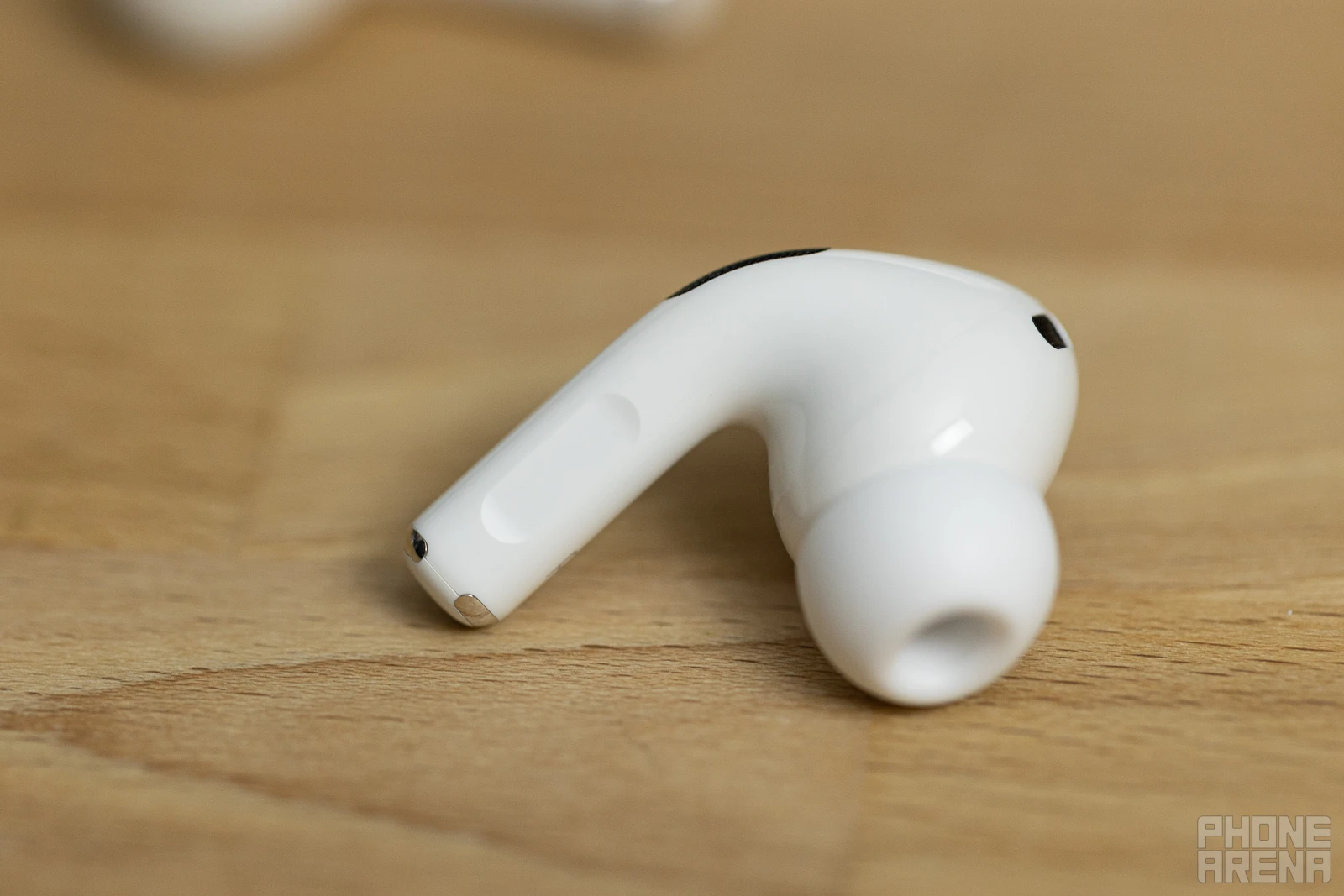 The touch control area on AirPods Pro 2 (shown here) is identical to the one found on AirPods Pro (first generation), but it supports one new important gesture - AirPods Pro 2 vs AirPods Pro comparison: What's different?