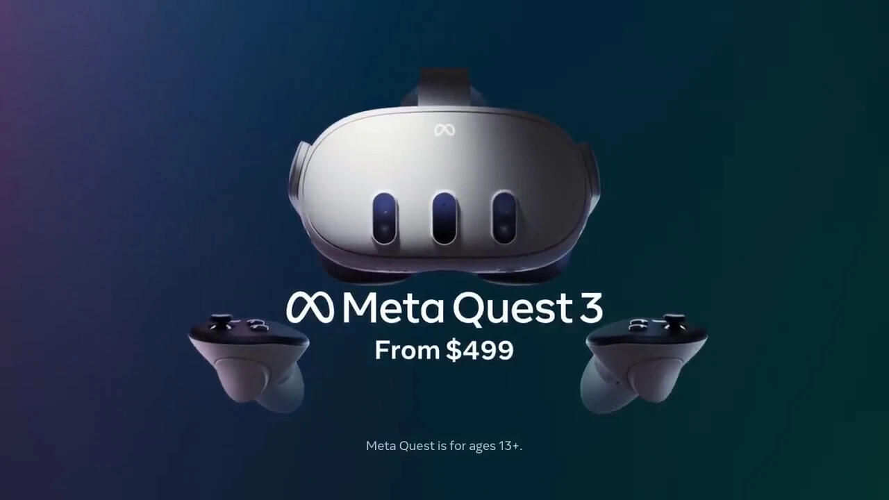 Official Quest 3 promo image showing its new controllers - Quest 3 vs Quest 2: Should you wait for Meta's next VR headset?
