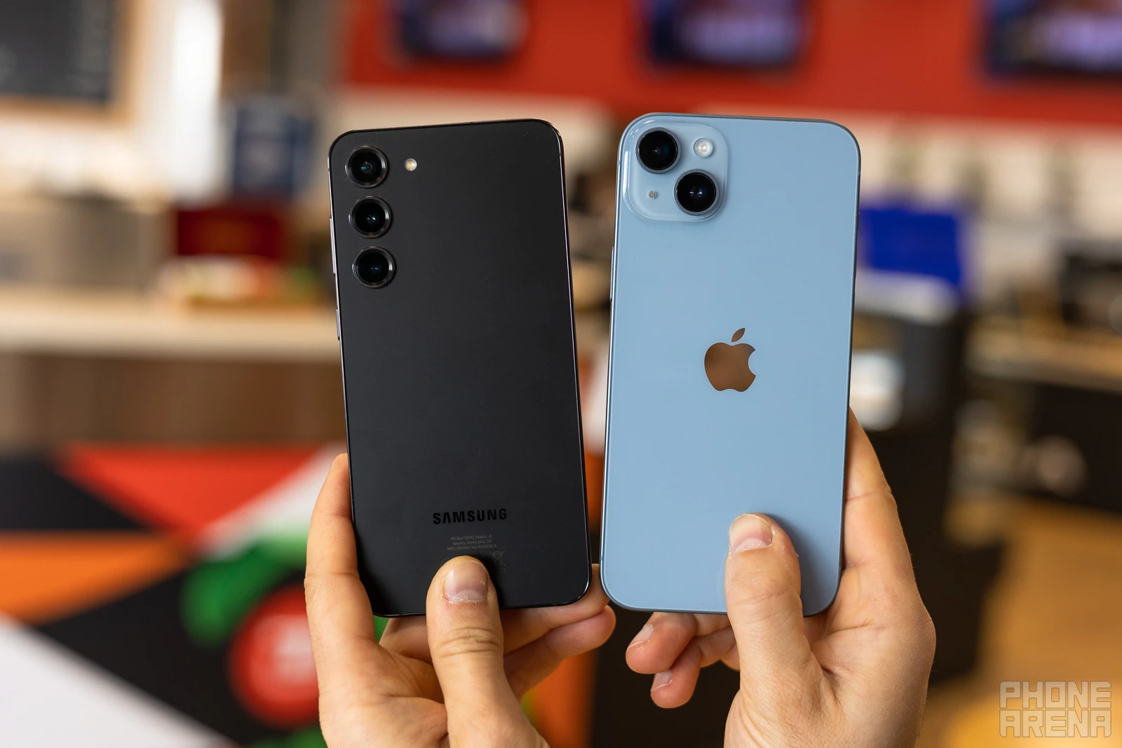 Galaxy S23 Plus (left) and iPhone 14 Plus (right) - Galaxy S23 Plus vs iPhone 14 Plus: Which one's a plus and which one's a minus?