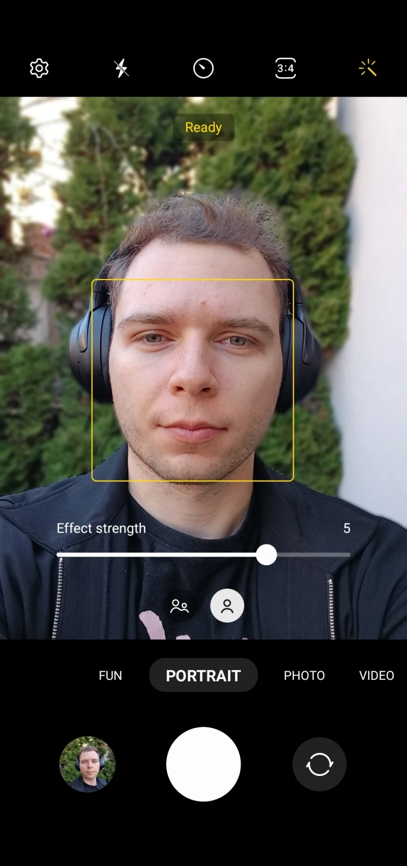 Adjustable blur effect in Portrait Mode