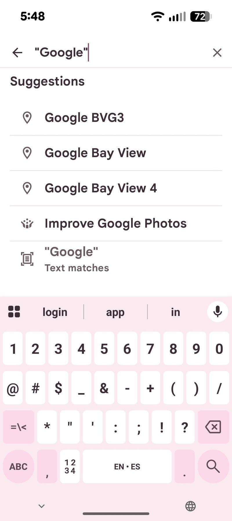 Google search results image