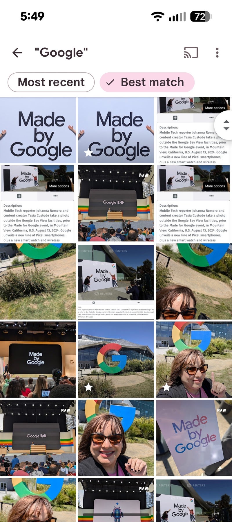 Google search results image