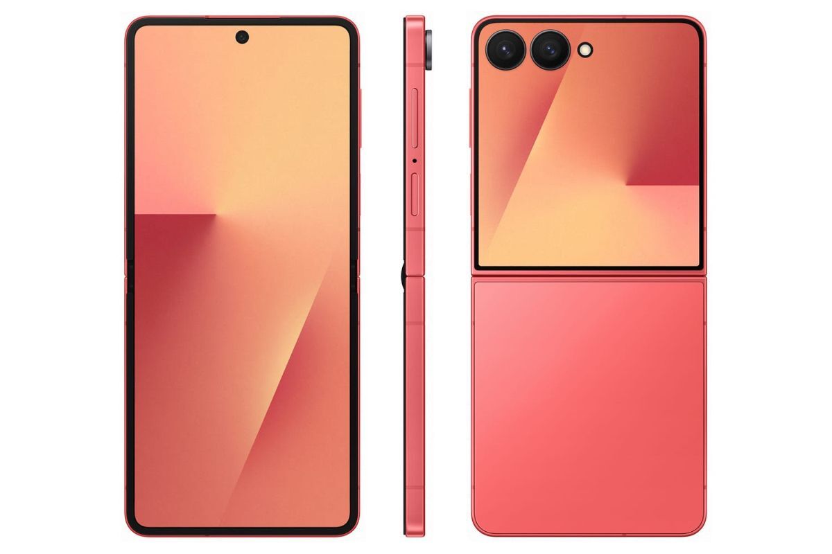 Galaxy Z Flip 7 in Coral Red