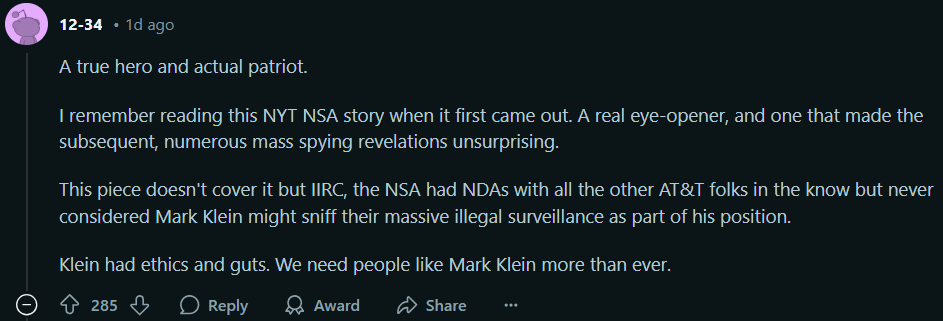 Mark Klein Tribute Image