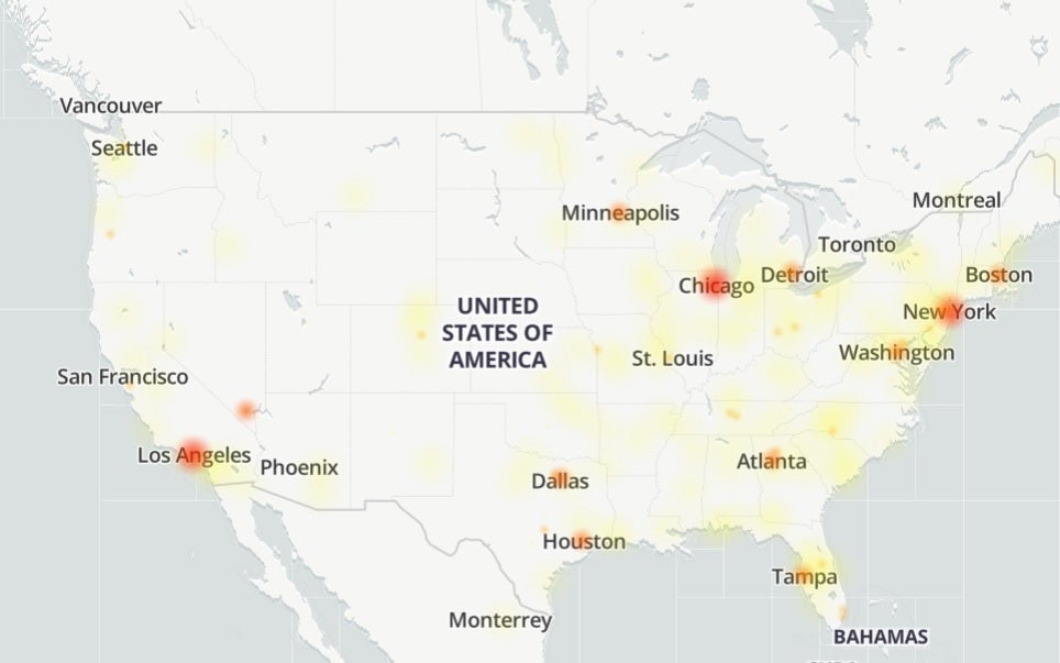X goes down in major U.S. cities across the country. | Image credit-Downdetector