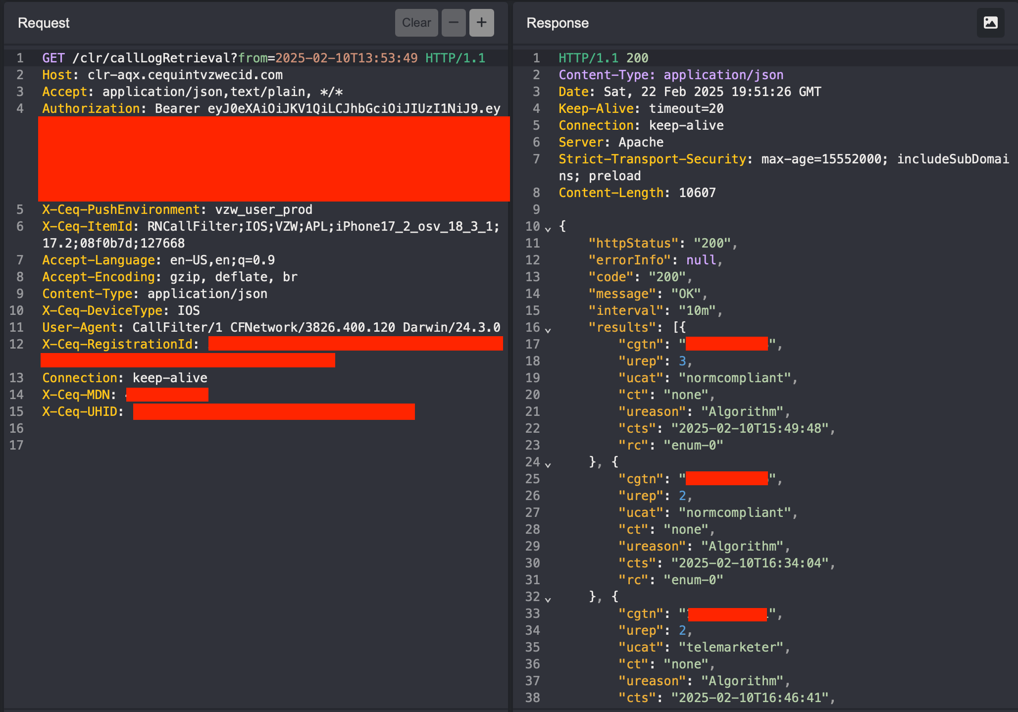 Vulnerable request example by Evan Connelly