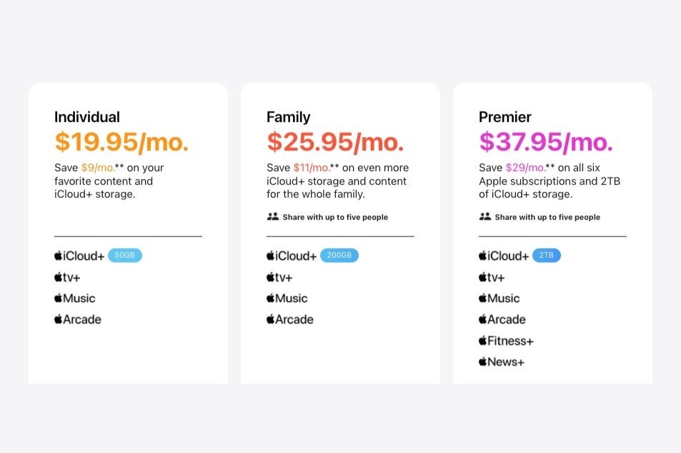 Apple already has a software subscription service called Apple One.